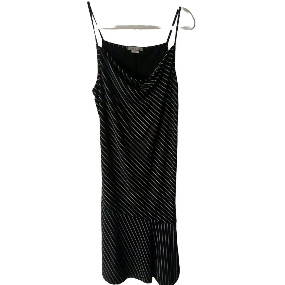 Emi & Joe Women's Black & White Striped Sleeveless Asymetric Dress Size Xl